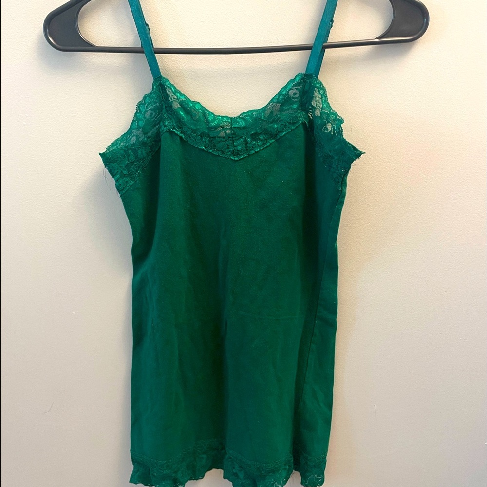 green lace cami top